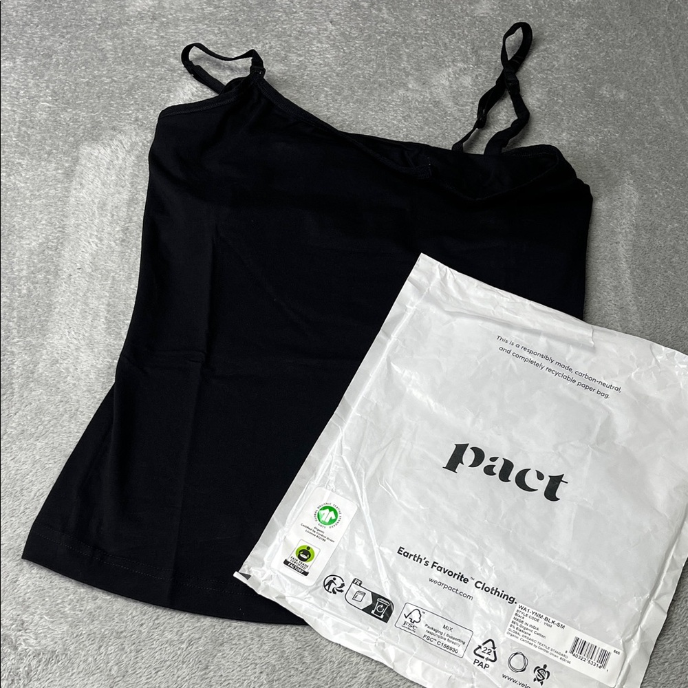 NEW‎ PACT Organic Women's Black Maternity Nursing Camisole S